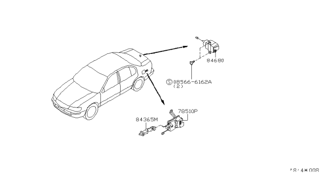 1997 Infiniti I30 Actuator Assy-Fuel Lid Opener Diagram for 78850-51U20