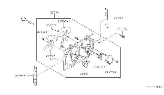 1999 Infiniti I30 Radiator,Shroud & Inverter Cooling Diagram 6