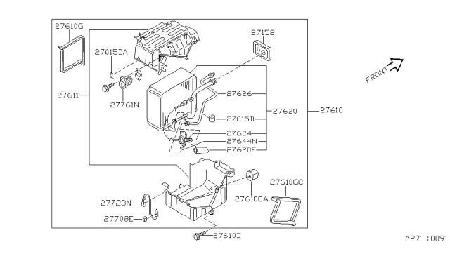 1996 Infiniti I30 Evaporator Assy-Cooler Diagram for 27280-40U00