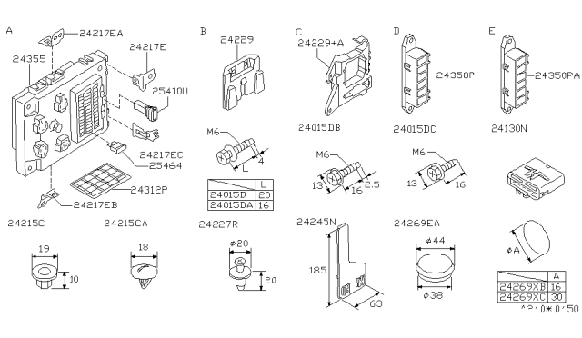 1996 Infiniti I30 Plug-Blind Diagram for 24269-38U05