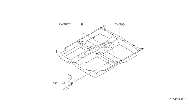 1998 Infiniti I30 Carpet Assy-Floor Diagram for 74902-53U17