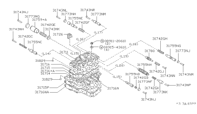 1996 Infiniti I30 Plate-Separator Diagram for 31719-80X10