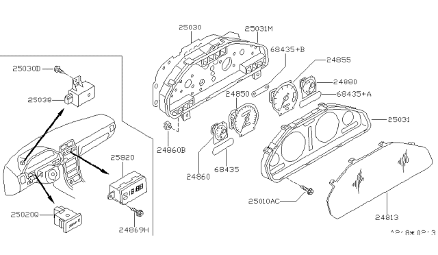 1996 Infiniti I30 Lens-Warning Lamp Diagram for 24885-40U00