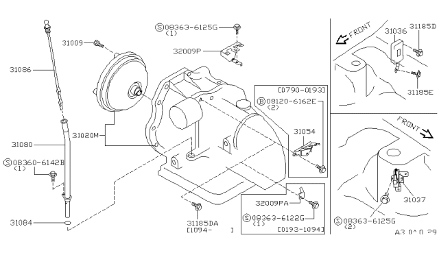 1994 Infiniti G20 Bracket-Switch Connector Diagram for 32009-54J01