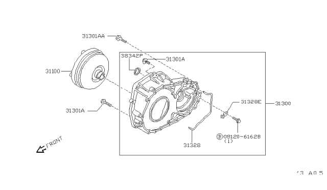 1994 Infiniti G20 Torque Converter,Housing & Case Diagram 2