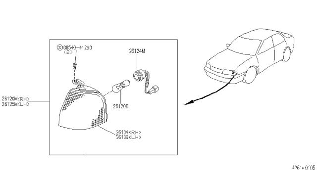 1994 Infiniti G20 Front Combination Lamp Diagram