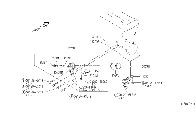 1993 Infiniti G20 Lubricating System Diagram