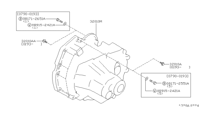 1995 Infiniti G20 Manual Transmission, Transaxle & Fitting Diagram