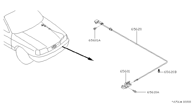 1993 Infiniti G20 Hood Lock Control Diagram