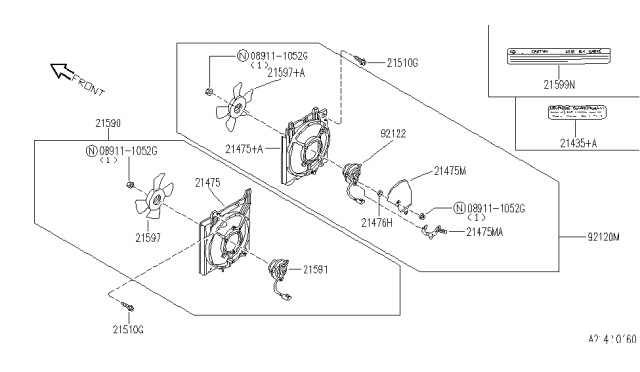 1992 Infiniti G20 Radiator,Shroud & Inverter Cooling Diagram 1