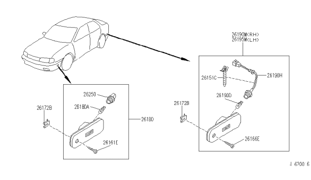 1992 Infiniti G20 Side Marker Lamp Diagram