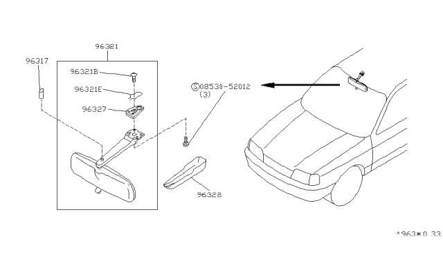 1992 Infiniti G20 Rear View Mirror Diagram 1