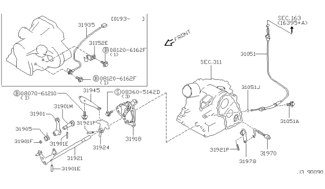 1993 Infiniti G20 Control Switch & System Diagram