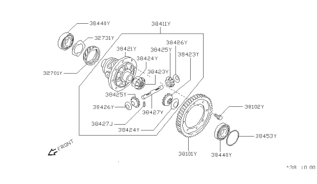 1995 Infiniti G20 Front Final Drive Diagram 2