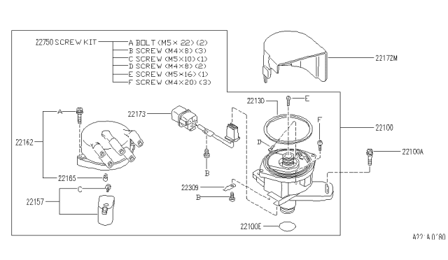 1995 Infiniti G20 Point Assy-Carbon Diagram for 22165-N0561