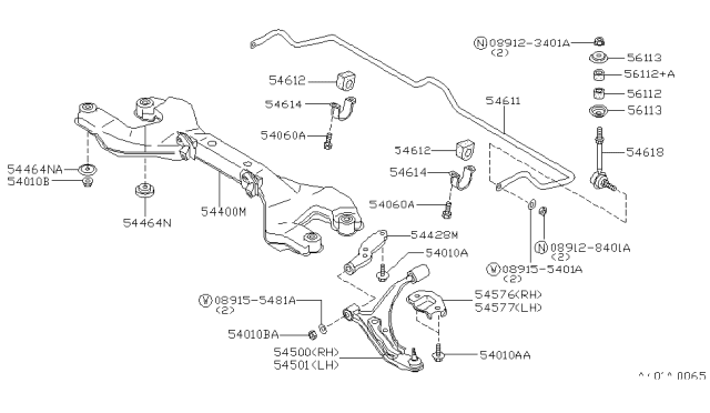 1995 Infiniti G20 Rod Assy-Connecting,Stabilizer Diagram for 54618-50J11
