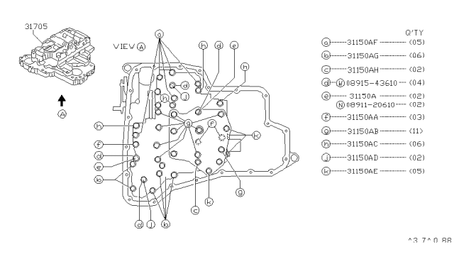 1993 Infiniti G20 Control Valve (ATM) Diagram 2