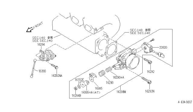 1995 Infiniti G20 Switch-THRTLE Valve Diagram for 22620-64Y02