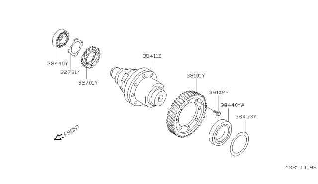 1993 Infiniti G20 Front Final Drive Diagram 1