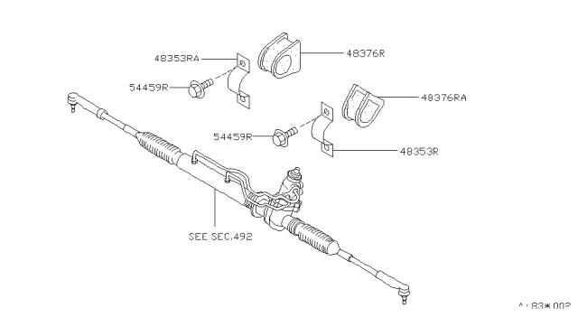 1992 Infiniti G20 Steering Gear Mounting Diagram