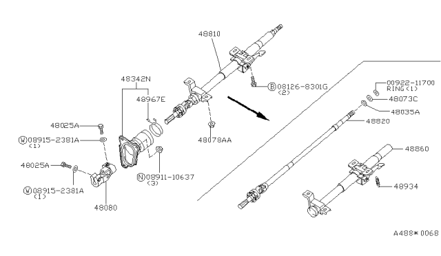 1994 Infiniti G20 Steering Column Diagram 1