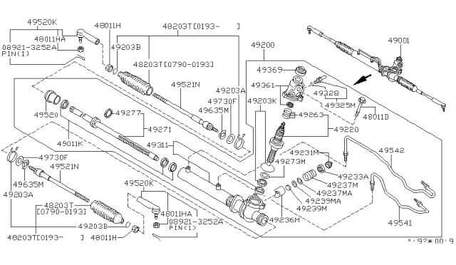 1996 Infiniti G20 Power Steering Gear Diagram