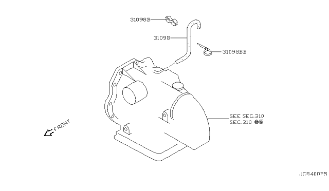 1994 Infiniti G20 Clip-Hose Diagram for 24220-79905