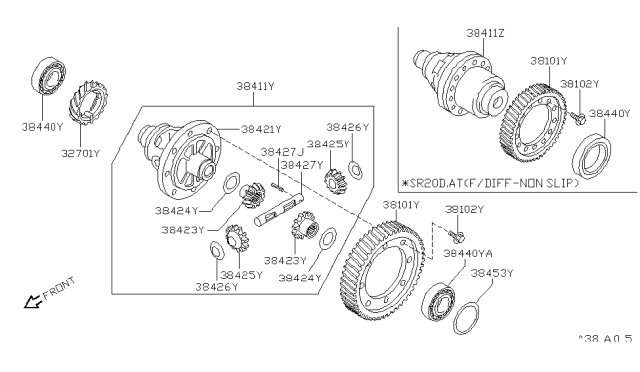 1996 Infiniti G20 Front Final Drive Diagram 3