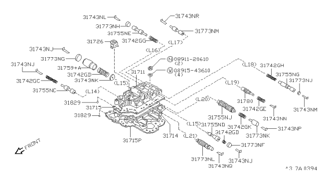 1996 Infiniti G20 Control Valve (ATM) Diagram 7