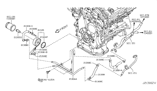 2010 Infiniti M45 Oil Cooler Diagram 1