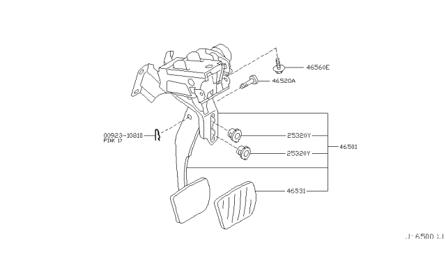 2008 Infiniti M45 Brake & Clutch Pedal Diagram