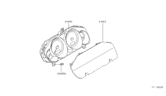 2008 Infiniti M35 Instrument Cluster Speedometer Assembly Diagram for 24820-1DV0D