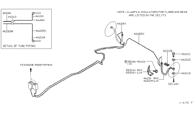 2007 Infiniti M45 Brake Piping & Control Diagram 5