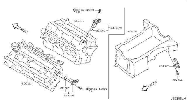 2009 Infiniti M45 Distributor & Ignition Timing Sensor Diagram 2