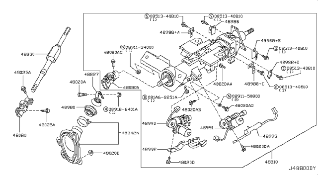 2006 Infiniti M35 Steering Column Diagram 2