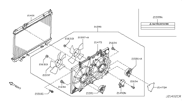 2009 Infiniti M35 Radiator,Shroud & Inverter Cooling Diagram 8