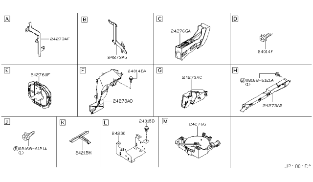 2007 Infiniti M35 Clip-Wiring Harness Diagram for 24220-EH000