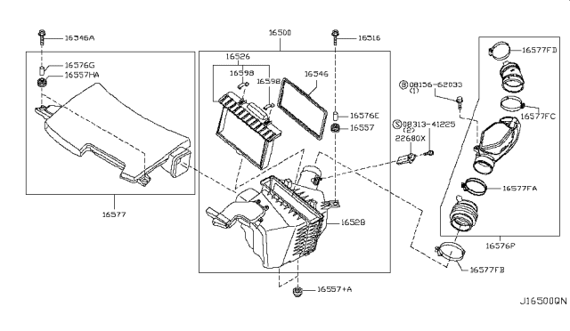 2009 Infiniti M35 Air Cleaner Diagram 2