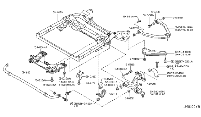 2008 Infiniti M45 Front Suspension Diagram 1