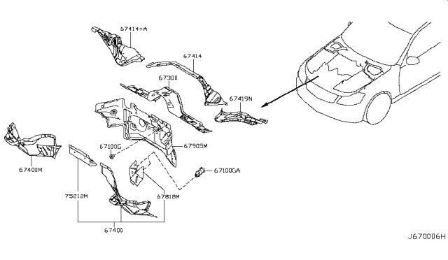 2007 Infiniti M35 Dash Panel & Fitting Diagram