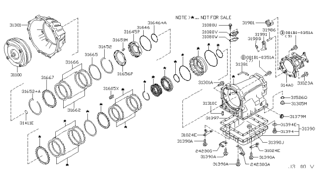 2006 Infiniti M45 Torque Converter,Housing & Case Diagram 5