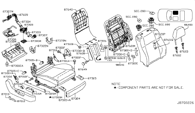 2007 Infiniti M45 Front Seat Diagram 10