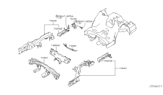 2008 Infiniti M35 Member & Fitting Diagram 3