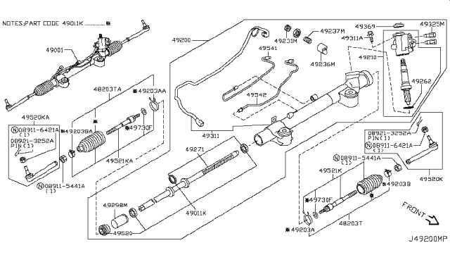 2009 Infiniti M45 Power Steering Gear Diagram 7