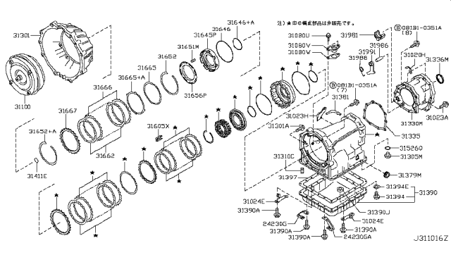 2008 Infiniti M35 Torque Converter,Housing & Case Diagram 6