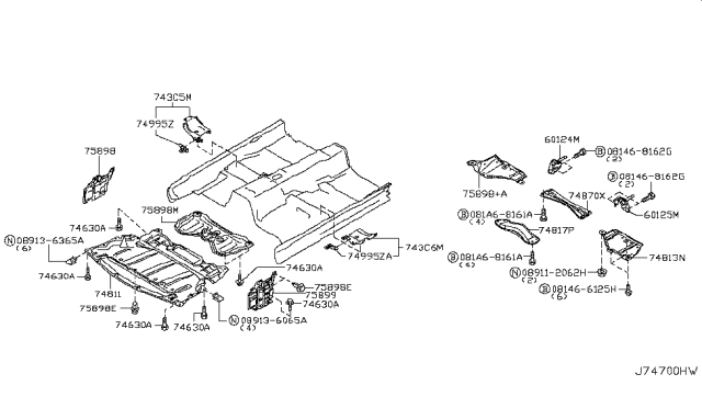 2007 Infiniti M45 Floor Fitting Diagram 1