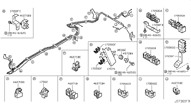 2009 Infiniti M45 Protector Diagram for 17575-EJ70A