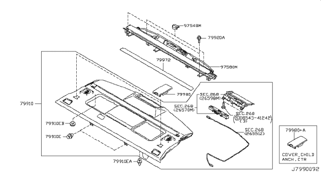 2007 Infiniti M35 Rear Trimming Diagram 1