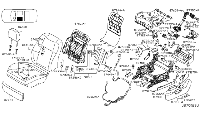 2010 Infiniti M35 Front Seat Diagram 2