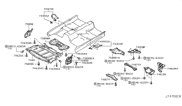 2006 Infiniti M35 Floor Fitting Diagram 3